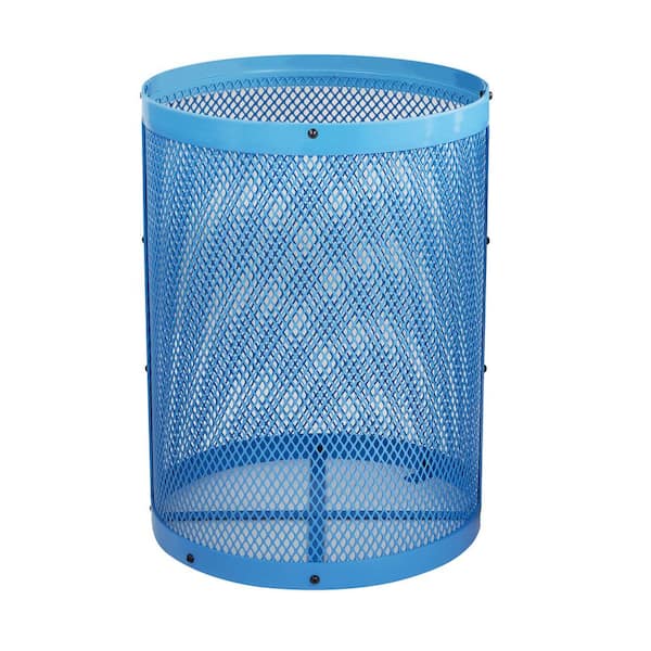 36 Gal. Blue Steel Diamond Outdoor Commercial Trash Can