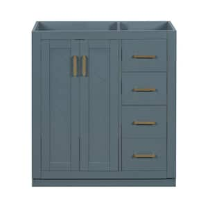 29.6 in. W x 17.2 in. D x 33 in. H Freestanding Bath Vanity Cabinet without Top in Navy Blue