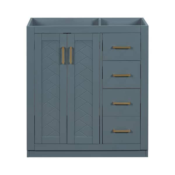 Staykiwi 29.6 in. W x 17.2 in. D x 33 in. H Freestanding Bath Vanity Cabinet without Top in Navy Blue