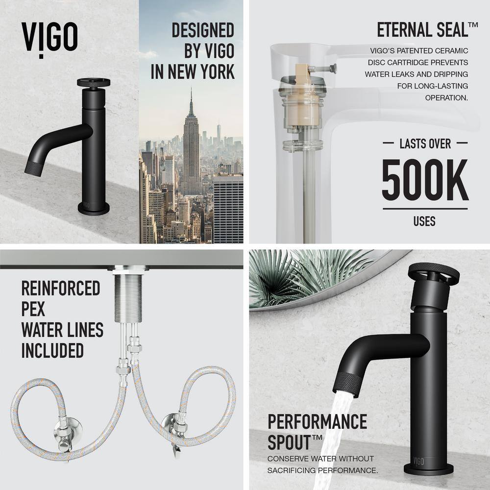 Matte Black Brass Single Handle Bathroom Faucet