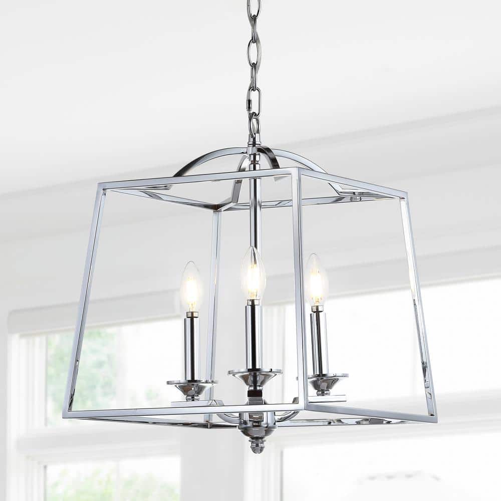 Chrome 14.5" 3-Light LED Pendant with Drum Shade