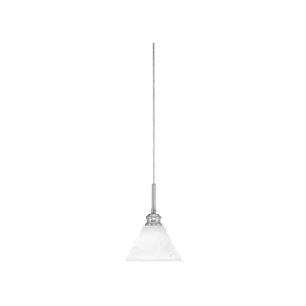 Unbranded Albany 60-Watt 1-Light Brushed Nickel Pendant Mini Pendant Light White Muslin Glass and Light Bulb Not Included