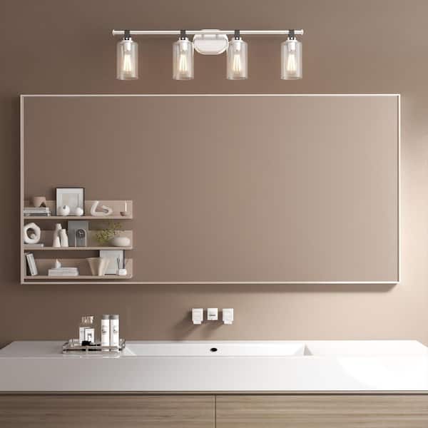 72 in. W x 36 in. H Rectangular Aluminum Framed Wall Bathroom Vanity Mirror in Brushed Sliver