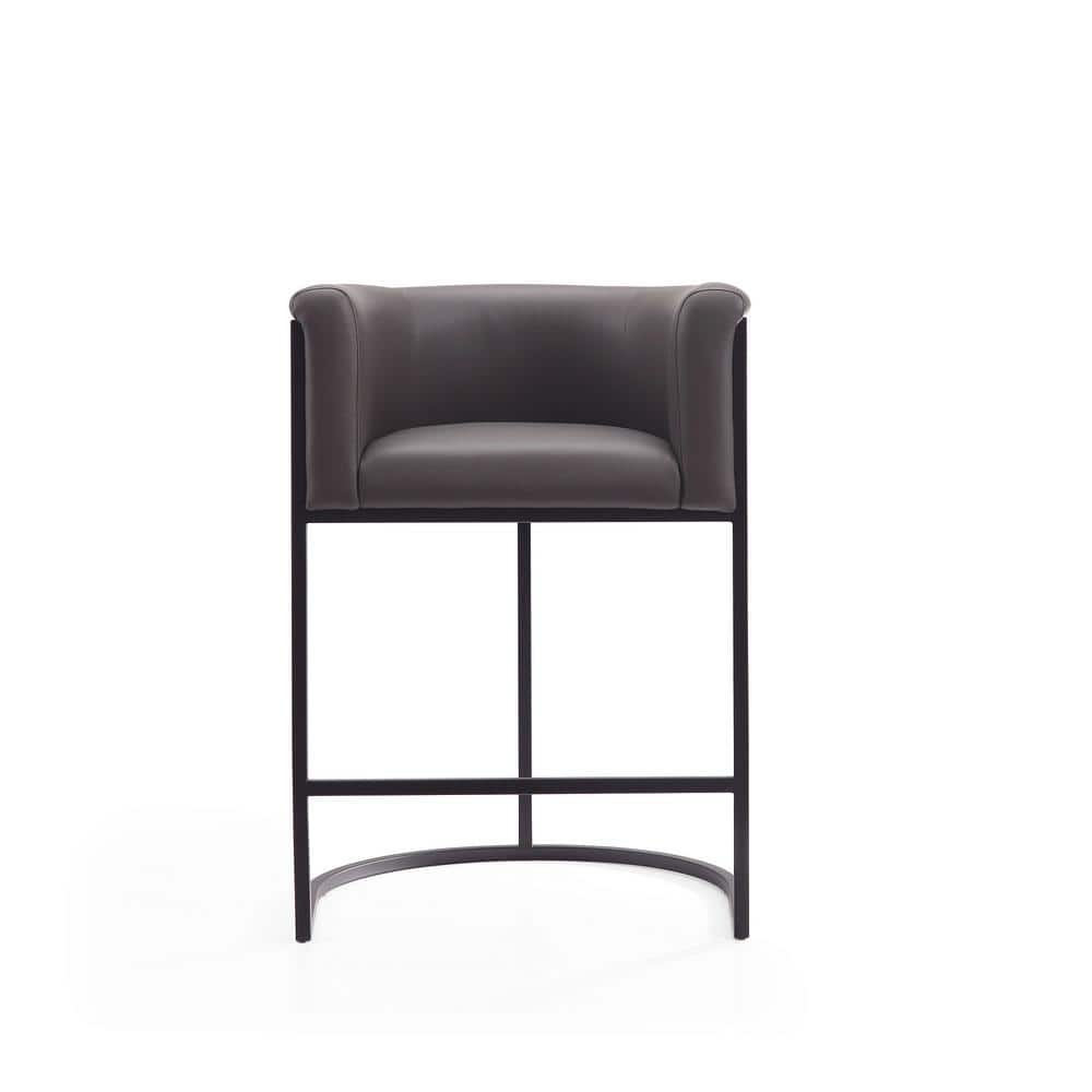 Set of 2 Pebble Faux Leather Metal Counter Stools