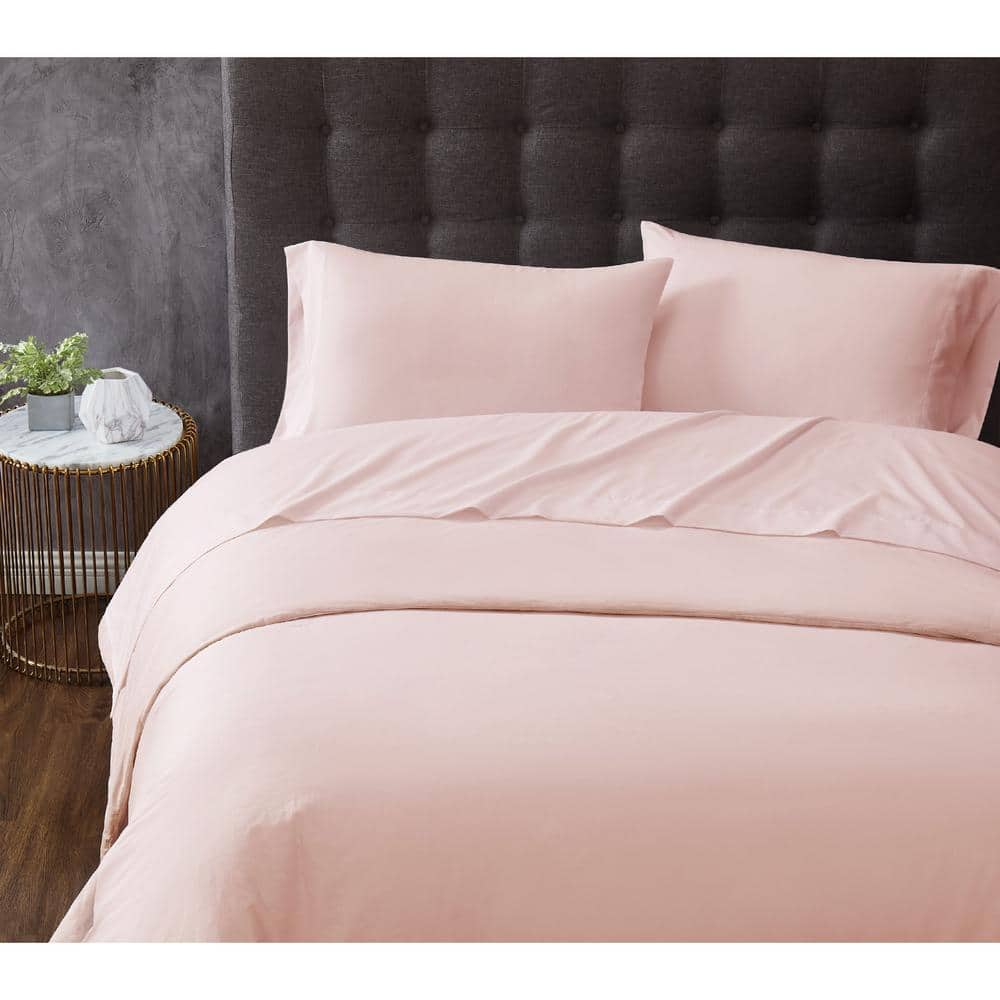 TRULY CALM Antimicrobial 3-Piece Blush Microfiber Twin Sheet Set ...