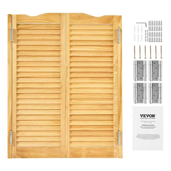 Double Saloon Doors, 1.1 in. x 41.7 in. Arched Top Interior Swinging Cafe Doors, Premium Pine Wood, Sliding Doors