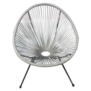 Acapulco Grey Woven Lounge Chair for Indoor and Outdoor Patio Use (Set of 1 Piece)