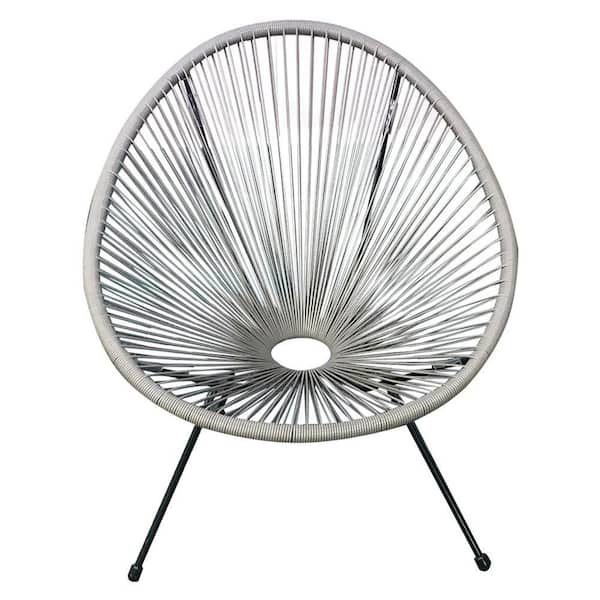 Acapulco Grey Woven Lounge Chair (Set of 4-Piece)