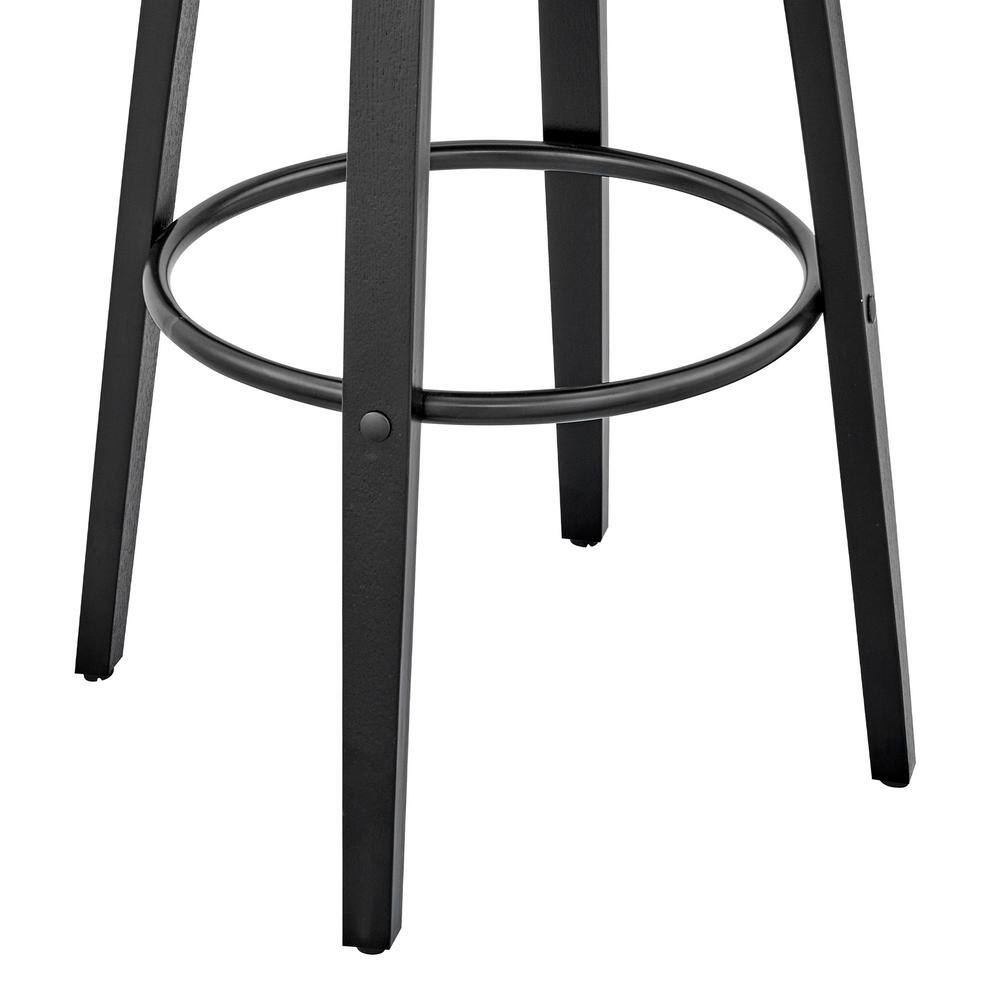 Julius 26" Gray Faux Leather & Black Metal Swivel Counter Stool