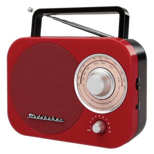 Studebaker Portable AM/FM Radio in Red