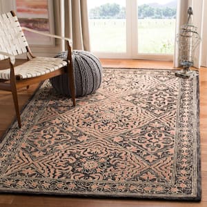 Trace Black/Red 6 ft. x 6 ft. Border Square Area Rug