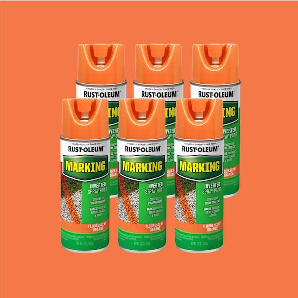 11 oz. Fluorescent Orange Marking Spray Paint (6-Pack)