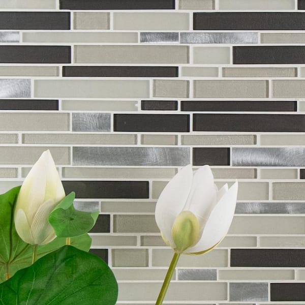 glass mosaic tile backsplash interlocking metal glass tile diamond kitchen  metallic tiles with base TWS052 bathroom wall tiles