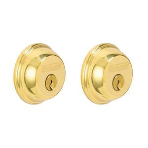 B62 Series Bright Brass Double Cylinder Deadbolt Certified Highest for Security and Durability