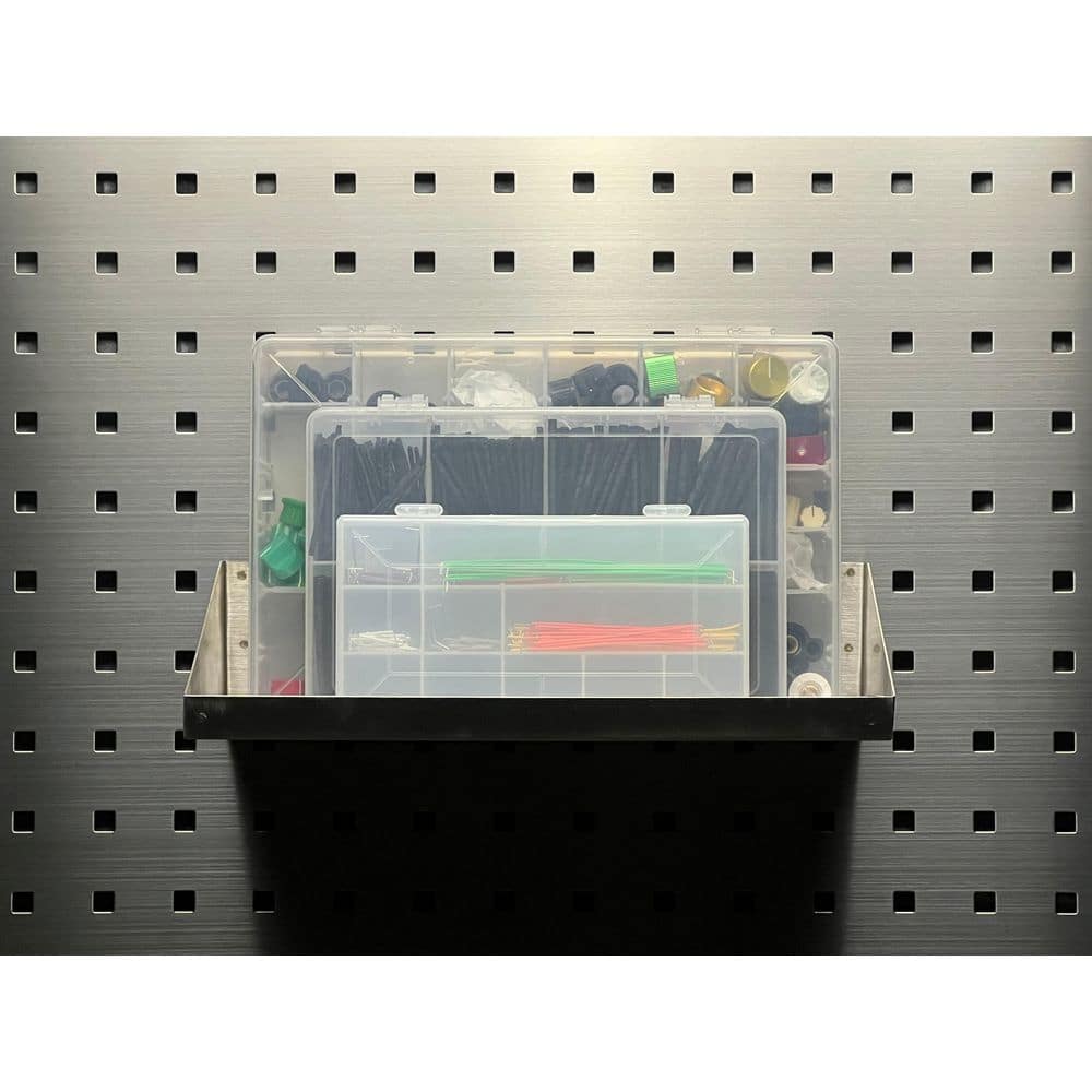 12" x 6" Stainless Steel Pegboard Shelf with Lip