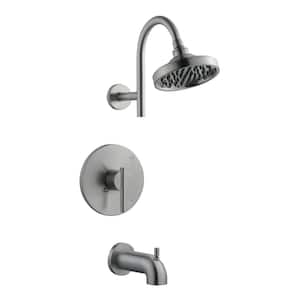 Geneva Single-Handle 1-Spray Tub and Shower Faucet in Satin Nickel (Valve Included)