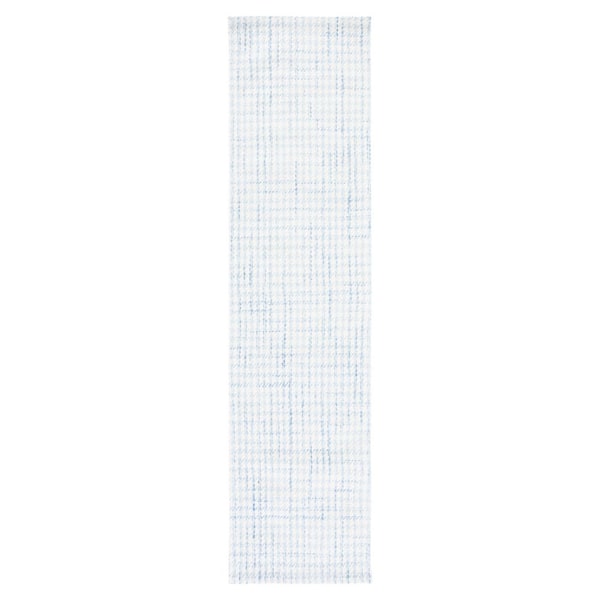 Marbella 2 ft. x 7 ft. Blue/Ivory Houndstooth Runner Rug