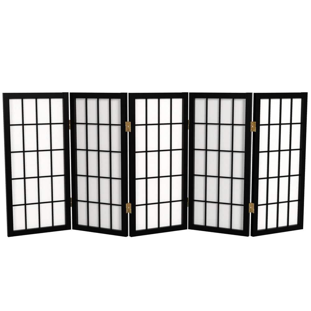 2 ft. Short Desktop Window Pane Shoji Screen - Black - 5 Panels price history on PriceWatchPro