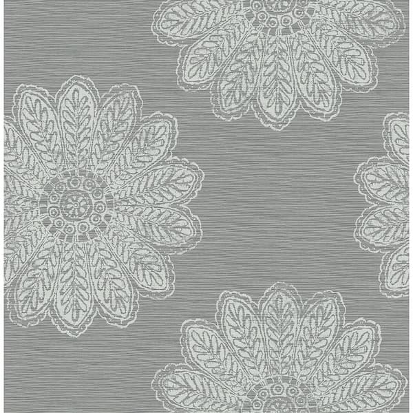 A-Street Prints Sol Slate Medallion Slate Wallpaper Sample