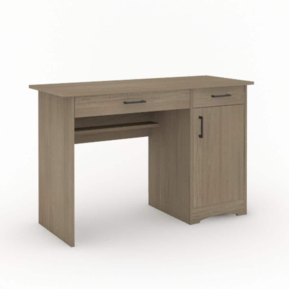 Silver Sycamore Wood Office Desk with Drawer and Keyboard Tray