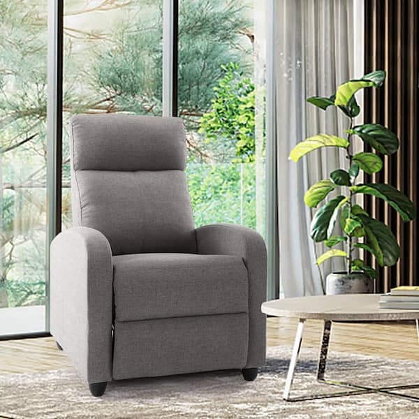 1-Piece Recliner Fabric Grey Chair Living Room