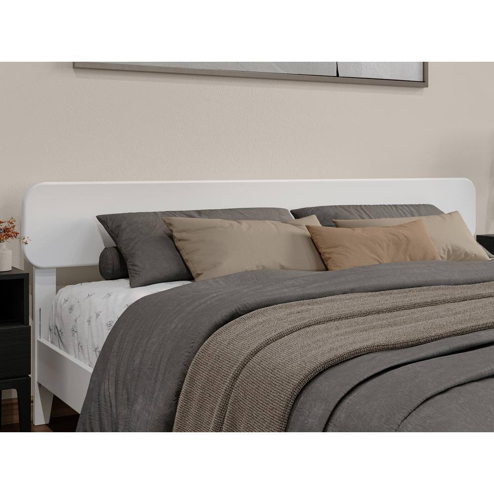 Florence White King Solid Wood Low Profile Platform Bed
