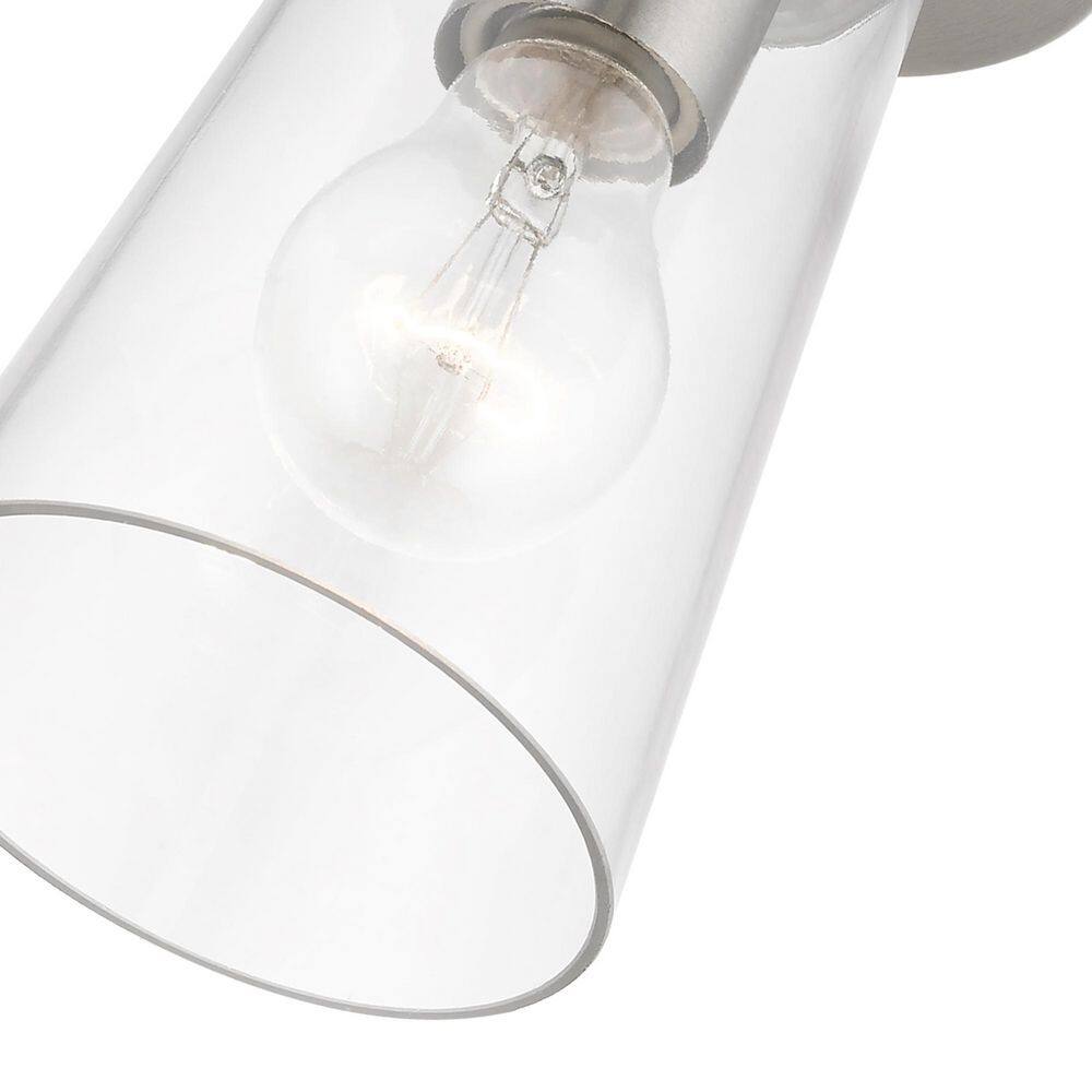 Brushed Nickel Clear Glass 1-Light Flush Mount