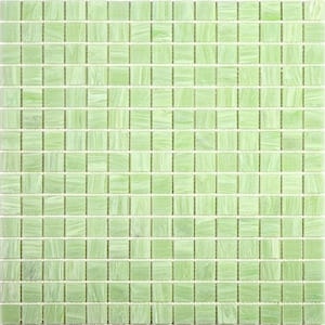 Celestial Glossy Tea Green 12 in. x 12 in. Glass Mosaic Wall and Floor Tile (20 sq. ft./case) (20-pack)