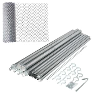4 ft. x 50 ft. - 11.5 AW Gauge Galvanized Steel Chain Link Fence - Complete Kit