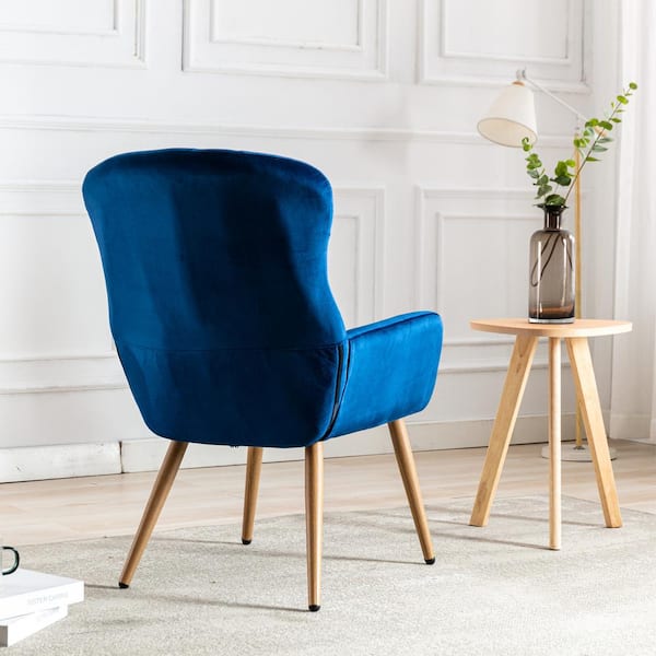 Tufted Velvet Upholstered Office Chair in Navy Blue - Single