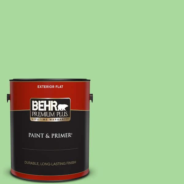 BEHR PREMIUM PLUS 1 gal. #440B-4 Cool Aloe Flat Exterior Paint & Primer