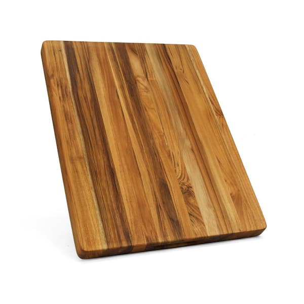 FUNKOL 20 in. L x 15 in. W x 1.25 in. H Kitchen Rectangular Solid Wood Reversible Chopping Board Set with Juice Groove
