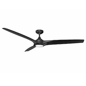 PALADIN 60 in. Integrated LED Indoor Black Ceiling Fan with White Polycarbonate (PC) Plastic Shade