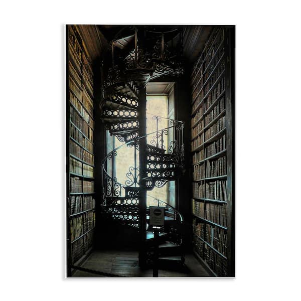 Stupell Industries Vintage Library Spiral Stairs by Graffi*tee Studios Unframed Architecture Graphic Art Print 19 in. x 13 in.