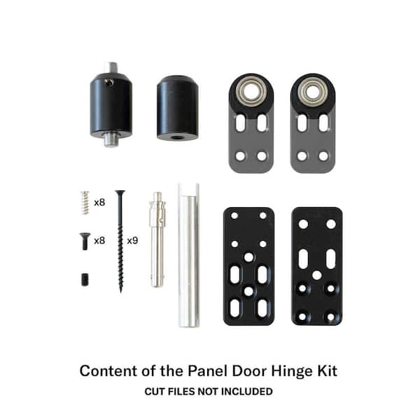 7 in. x 3 in. Unassembled Universal Swing Black Finish Steel Hardware Hinge Kit for Flush Mount Hidden Panel Door