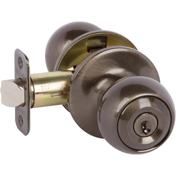 DELANEY HARDWARE Fairfield Classic Style Antique Nickel Round Shape Entry Door Knob