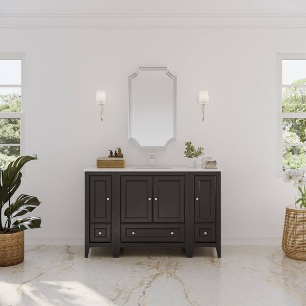 Oxford 54 in. Traditional Bathroom Vanity Cabinet in Espresso