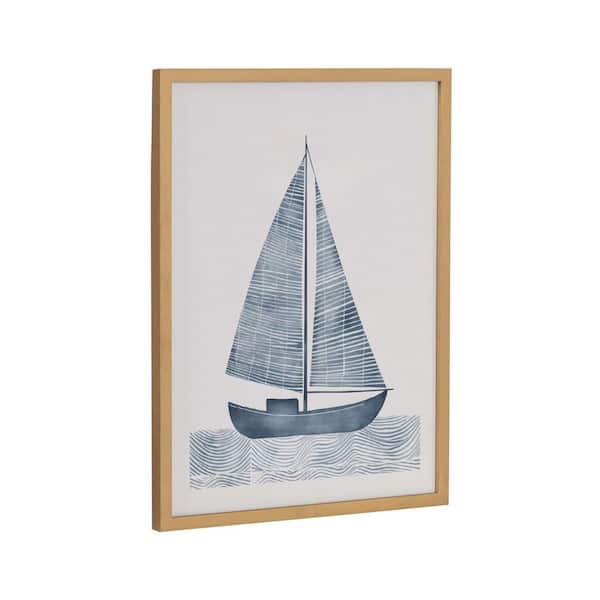 Gallery Nautical Blue Sailboat by the Creative Bunch Studio Gold Framed Art Print 12 in. x 16 in.