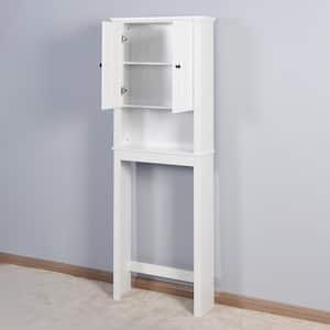 24 in. W x 67 in. H x 8 in. D White Over-the-Toilet Storage