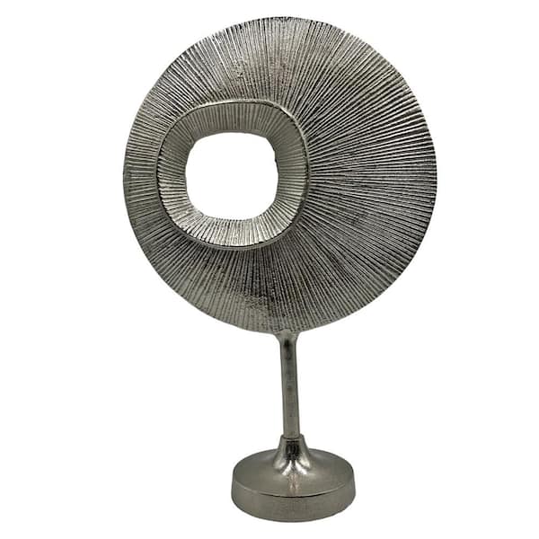 castellousa Silver 19 in. x 5 in. Aluminum Earth Tone Modern Metal Sculpture