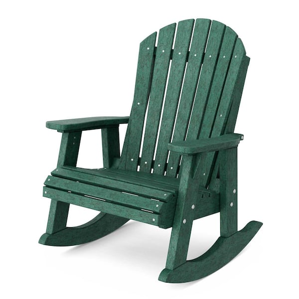 Wildridge Heritage Turf Green Plastic Adirondack Outdoor Rocking Chair