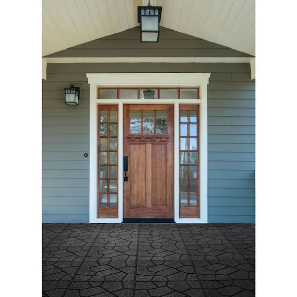 16 in. x 16 in. x 5/8 in. Black Stone SmartLoc Rubber Paver (75-Pack)