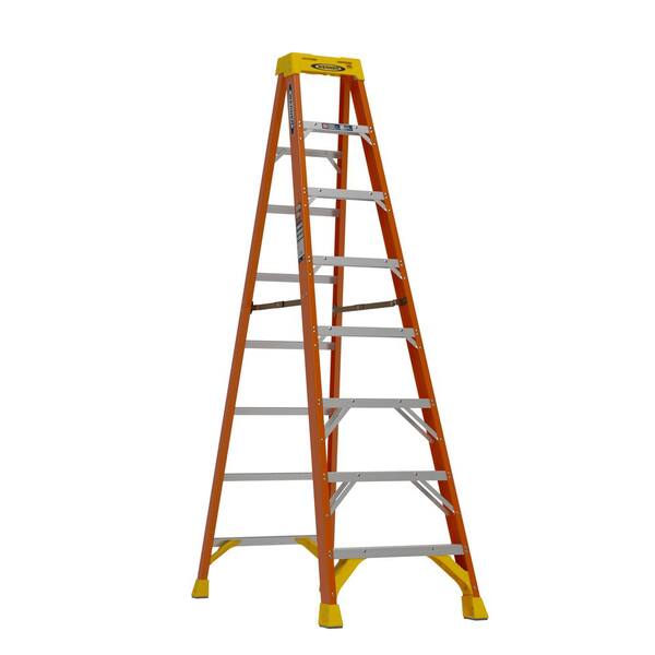 6 Step Ladder Werner 8 Ft. Fiberglass Twin Step Step Ladder With 300 Lb ...