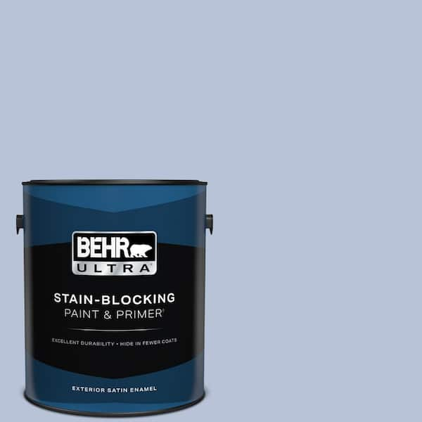 BEHR ULTRA 1 gal. #610C-3 Virginia Blue Satin Enamel Exterior Paint & Primer