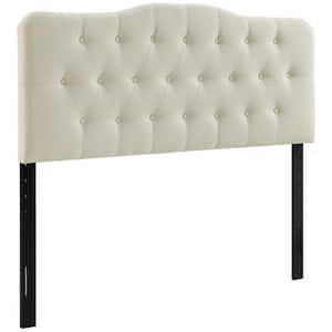Annabel Queen Upholstered Fabric Headboard in Ivory