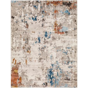 Pertek Gray/Blue 9 ft. x 12 ft. Abstract Indoor Area Rug