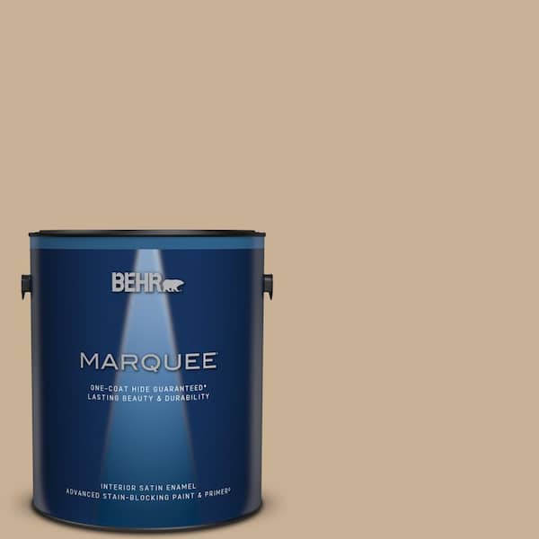BEHR MARQUEE 1 gal. #MQ2-46 Basswood One-Coat Hide Satin Enamel Interior Paint & Primer