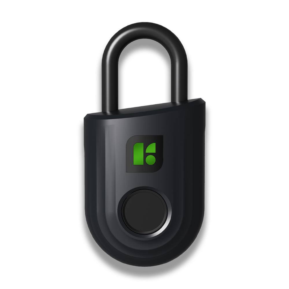 Black Smart Fingerprint Padlock with Mobile App