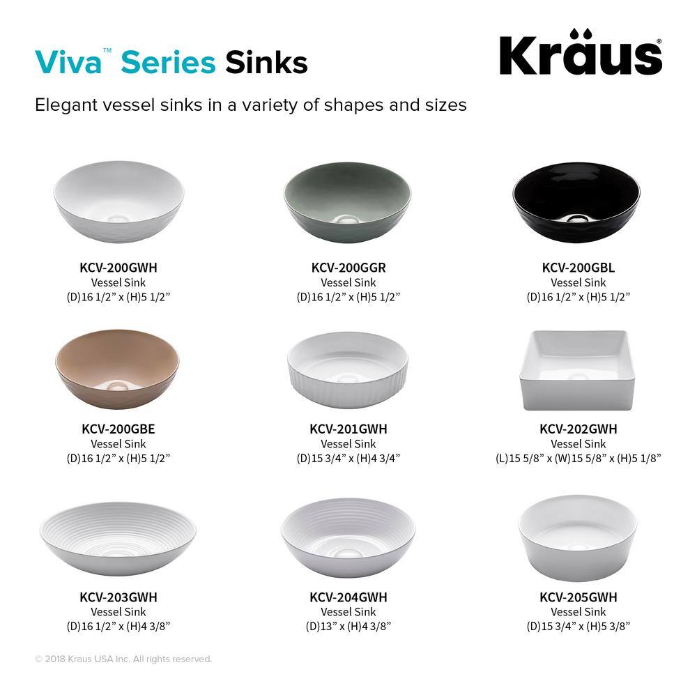 Viva 13" Round White Ceramic Vessel Bathroom Sink