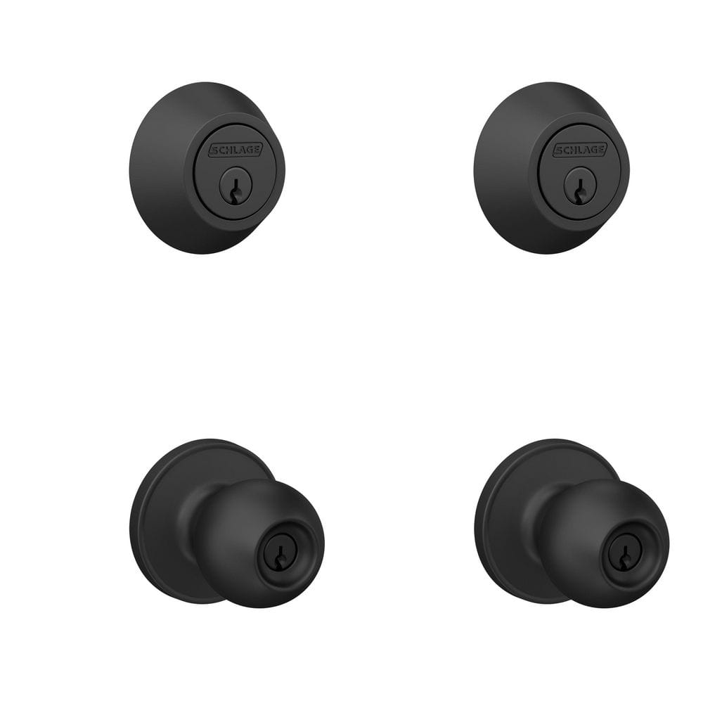 Jannell Matte Black Single Cylinder Deadbolt and Keyed Entry Door Knob Project Pack price history on PriceWatchPro